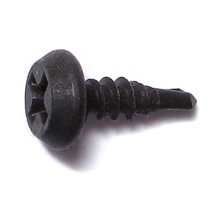 Buildright Self-Drilling Screw, #6 x 7/16 in, Black Phosphate Steel Pan Head Phillips Drive, 10000 PK 07053